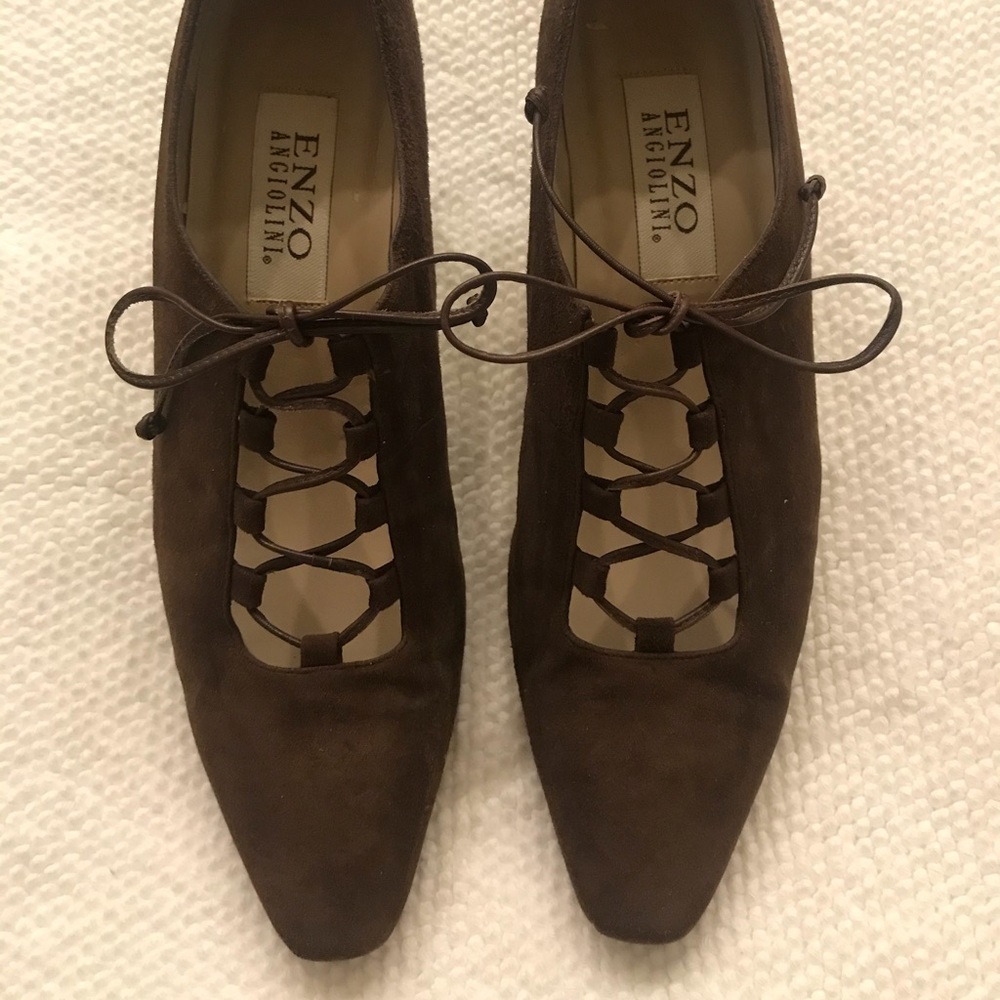 Enzo Angiolini Vintage Gatsby Brown Suede 9 N